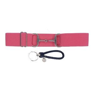 1.5-inch Elastic Equestrian Belt Bit Buckle Leather Key Strap For 9885
